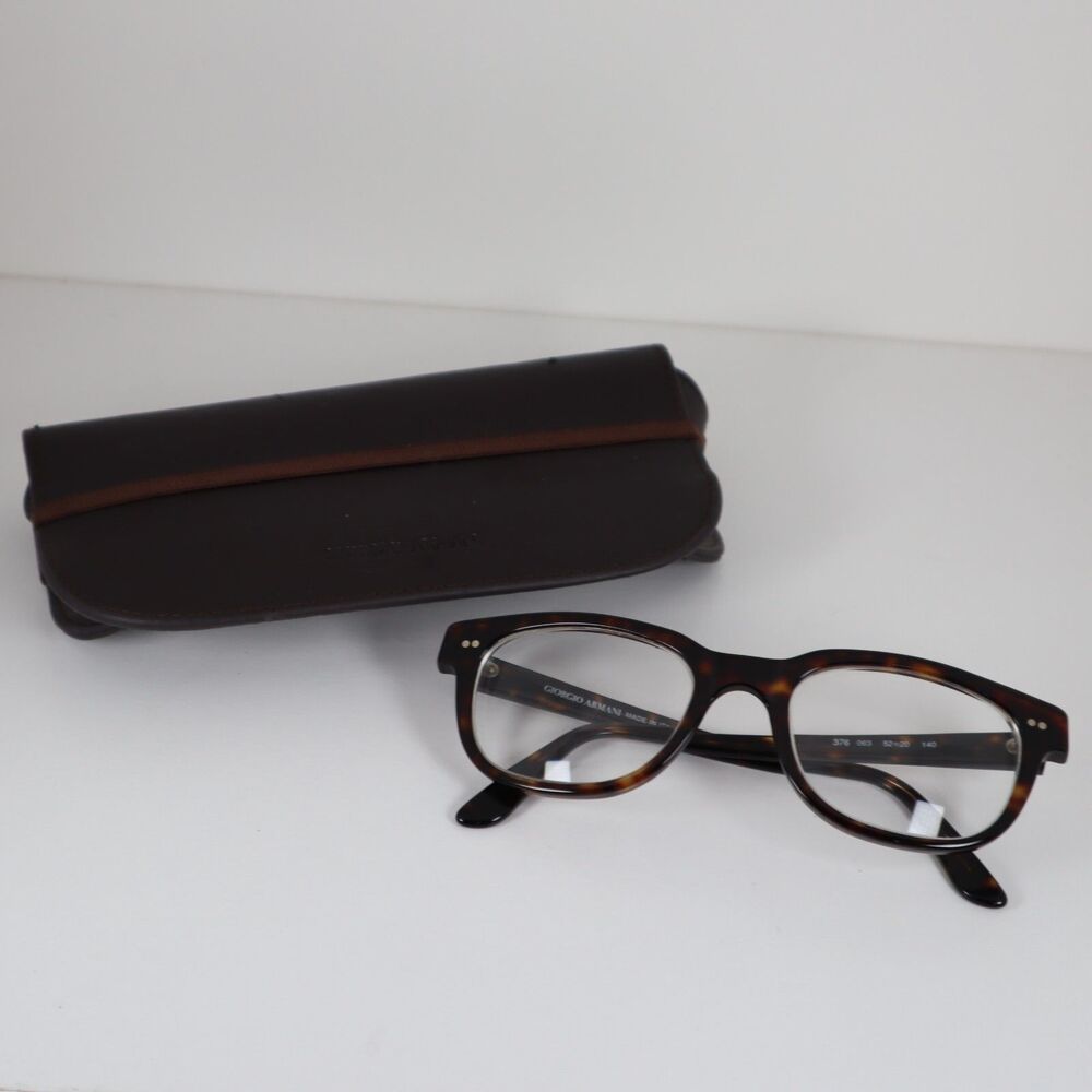 Giorgio Armani 376 063 Round Tortoise Full Rim Eyeglasses Frames 52-20-140mm